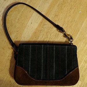 Coach Denim and Leather wristlet